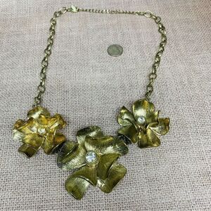 VCLM Gold Crystal Flower Necklace